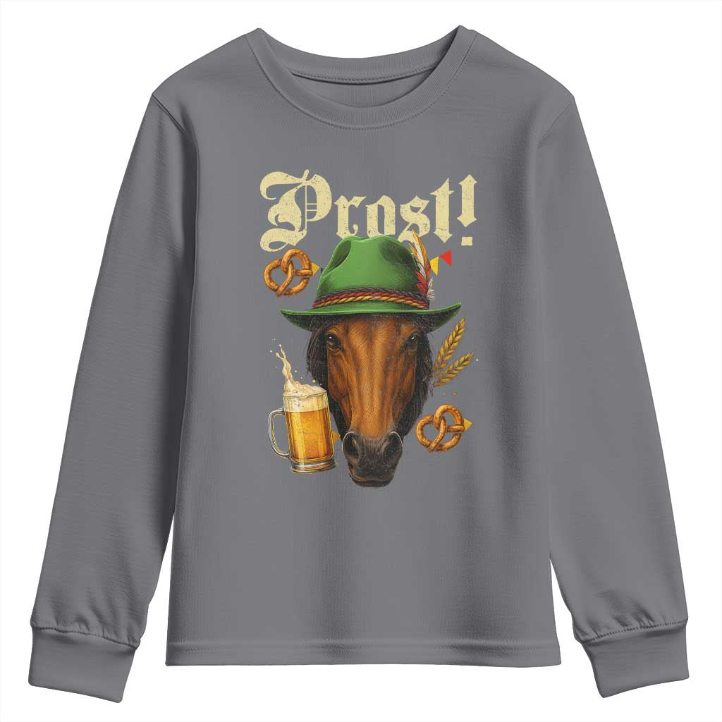 Oktoberfest Horse Youth Sweatshirt German Octoberfest Beer Prost Drinking - Wonder Print Shop