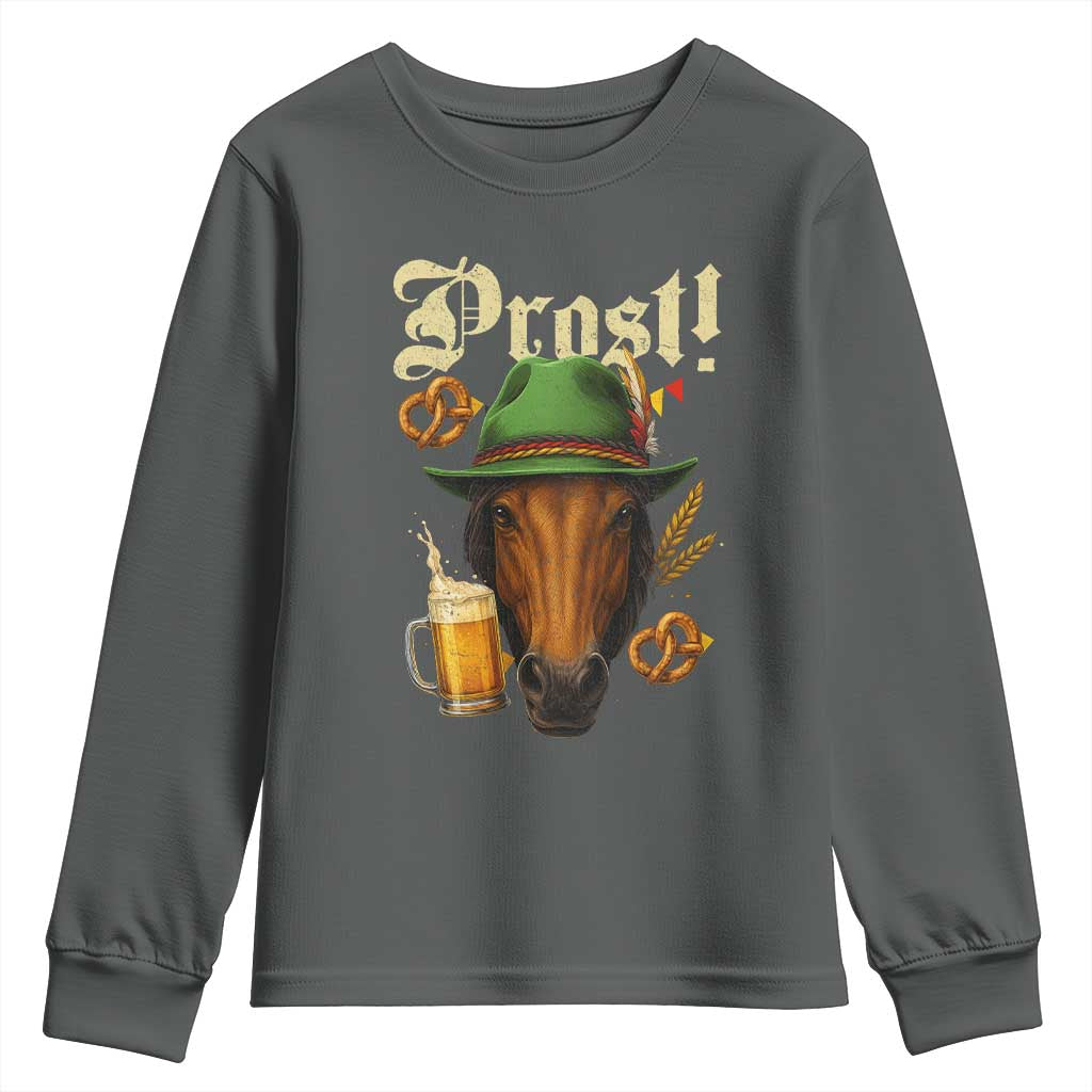 Oktoberfest Horse Youth Sweatshirt German Octoberfest Beer Prost Drinking - Wonder Print Shop