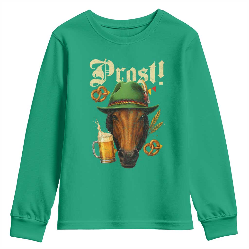 Oktoberfest Horse Youth Sweatshirt German Octoberfest Beer Prost Drinking - Wonder Print Shop