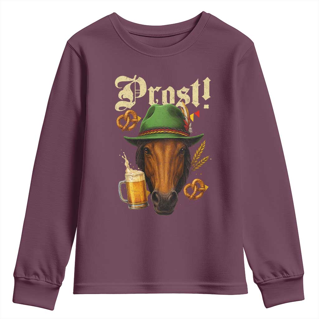 Oktoberfest Horse Youth Sweatshirt German Octoberfest Beer Prost Drinking - Wonder Print Shop