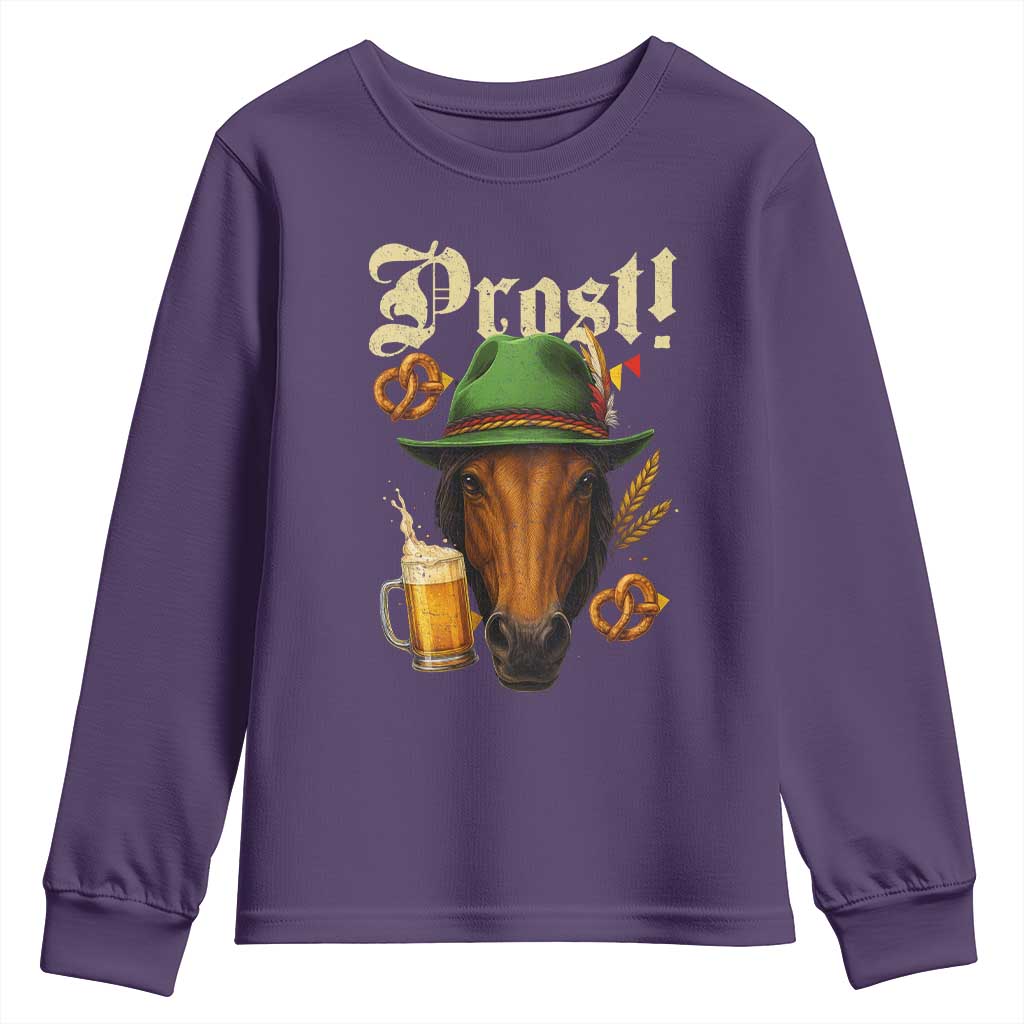 Oktoberfest Horse Youth Sweatshirt German Octoberfest Beer Prost Drinking - Wonder Print Shop