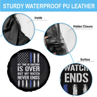 Police Retirement Spare Tire Cover My Time In Uniform Is Over USA Flag Retied Officer Gifts