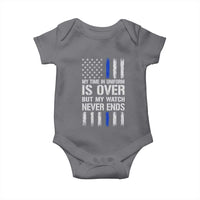 Police Retirement Baby Onesie My Time In Uniform Is Over USA Flag Retied Officer Gifts