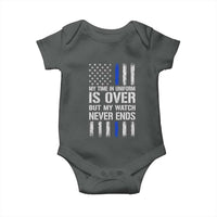 Police Retirement Baby Onesie My Time In Uniform Is Over USA Flag Retied Officer Gifts
