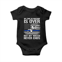 Police Retirement Baby Onesie Handcuffs US Flag Retired Police Graphic