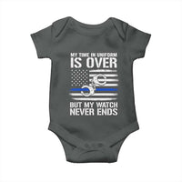 Police Retirement Baby Onesie Handcuffs US Flag Retired Police Graphic