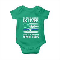 Police Retirement Baby Onesie Handcuffs US Flag Retired Police Graphic