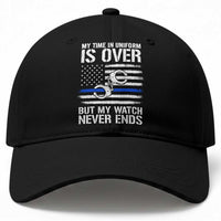 Police Retirement Baseball Cap Handcuffs US Flag Retired Police Graphic