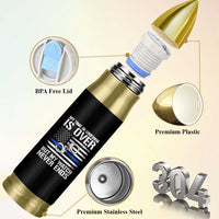 Police Retirement Bullet Tumbler Handcuffs US Flag Retired Police Graphic