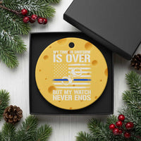 Police Retirement Ceramic Ornament Handcuffs US Flag Retired Police Graphic