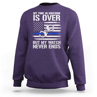 Police Retirement Sweatshirt Handcuffs US Flag Retired Police Graphic