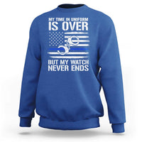 Police Retirement Sweatshirt Handcuffs US Flag Retired Police Graphic