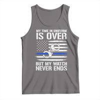 Police Retirement Tank Top Handcuffs US Flag Retired Police Graphic