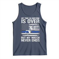 Police Retirement Tank Top Handcuffs US Flag Retired Police Graphic