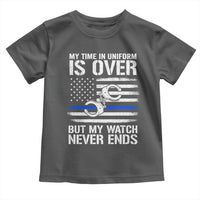 Police Retirement Toddler T Shirt Handcuffs US Flag Retired Police Graphic