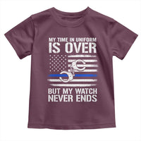 Police Retirement Toddler T Shirt Handcuffs US Flag Retired Police Graphic