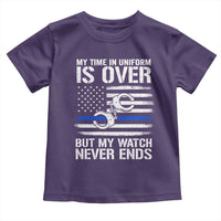 Police Retirement Toddler T Shirt Handcuffs US Flag Retired Police Graphic