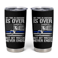 Police Retirement Tumbler Cup Handcuffs US Flag Retired Police Graphic