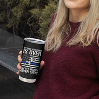 Police Retirement Tumbler Cup Handcuffs US Flag Retired Police Graphic