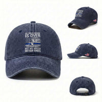Police Retirement Washed Cotton Baseball Cap Handcuffs US Flag Retired Police Graphic