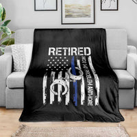 Police Retirement Throw Blanket Retired Not My Problem Anymore Handcuffs US Flag Retired Police Graphic