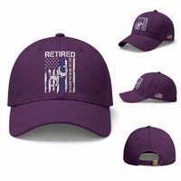 Police Retirement Baseball Cap Retired Not My Problem Anymore Handcuffs US Flag Retired Police Graphic