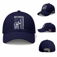 Police Retirement Baseball Cap Retired Not My Problem Anymore Handcuffs US Flag Retired Police Graphic