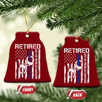 Police Retirement Ceramic Ornament Retired Not My Problem Anymore Handcuffs US Flag Retired Police Graphic