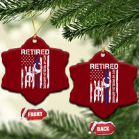 Police Retirement Ceramic Ornament Retired Not My Problem Anymore Handcuffs US Flag Retired Police Graphic