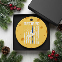 Police Retirement Ceramic Ornament Retired Not My Problem Anymore Handcuffs US Flag Retired Police Graphic