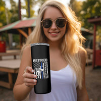 Police Retirement Skinny Tumbler Retired Not My Problem Anymore Handcuffs US Flag Retired Police Graphic