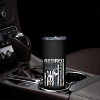 Police Retirement Skinny Tumbler Retired Not My Problem Anymore Handcuffs US Flag Retired Police Graphic