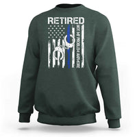 Police Retirement Sweatshirt Retired Not My Problem Anymore Handcuffs US Flag Retired Police Graphic
