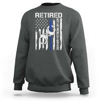 Police Retirement Sweatshirt Retired Not My Problem Anymore Handcuffs US Flag Retired Police Graphic