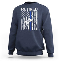 Police Retirement Sweatshirt Retired Not My Problem Anymore Handcuffs US Flag Retired Police Graphic