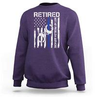 Police Retirement Sweatshirt Retired Not My Problem Anymore Handcuffs US Flag Retired Police Graphic