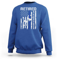 Police Retirement Sweatshirt Retired Not My Problem Anymore Handcuffs US Flag Retired Police Graphic