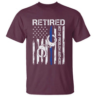 Police Retirement T Shirt Retired Not My Problem Anymore Handcuffs US Flag Retired Police Graphic