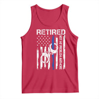 Police Retirement Tank Top Retired Not My Problem Anymore Handcuffs US Flag Retired Police Graphic
