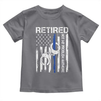 Police Retirement Toddler T Shirt Retired Not My Problem Anymore Handcuffs US Flag Retired Police Graphic