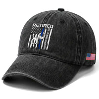 Police Retirement Washed Cotton Baseball Cap Retired Not My Problem Anymore Handcuffs US Flag Retired Police Graphic