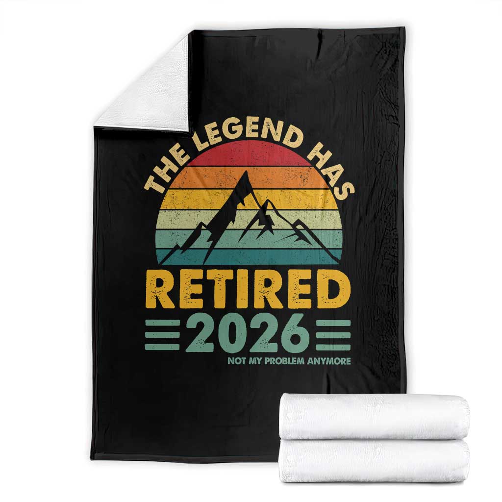Retired 2026 Not My Problem Anymore Throw Blanket Vintage Retirement Gift