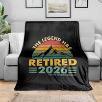 Retired 2026 Not My Problem Anymore Throw Blanket Vintage Retirement Gift