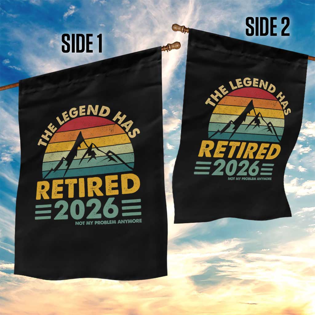Retired 2026 Not My Problem Anymore Garden Flag Vintage Retirement Gift