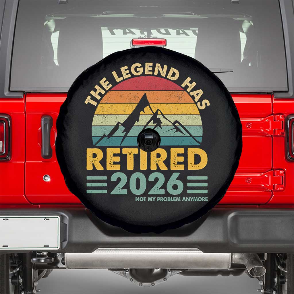 Retired 2026 Not My Problem Anymore Spare Tire Cover Vintage Retirement Gift