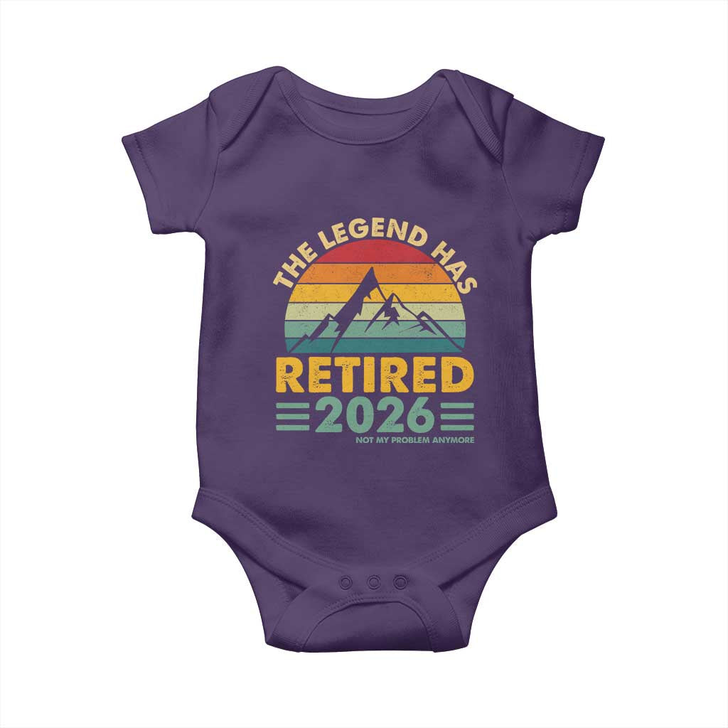 Retired 2026 Not My Problem Anymore Baby Onesie Vintage Retirement Gift