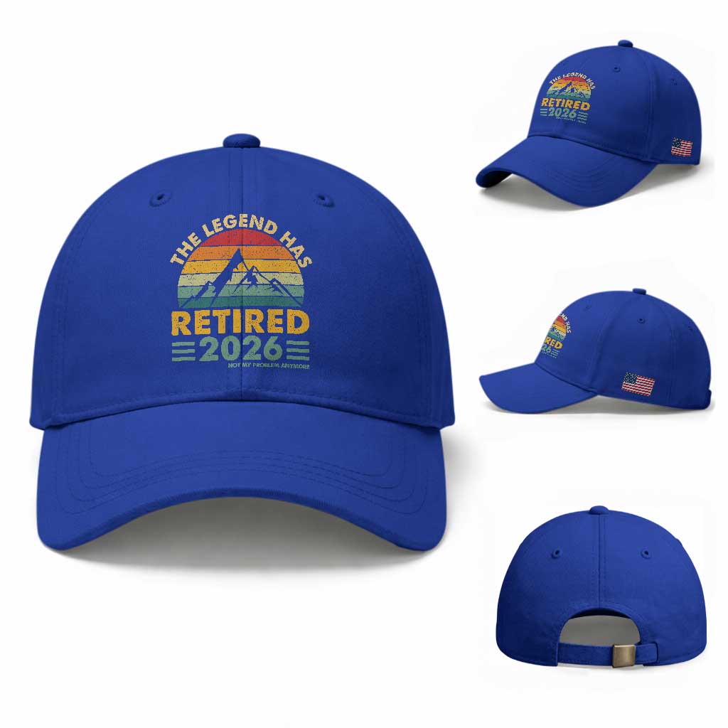 Retired 2026 Not My Problem Anymore Baseball Cap Vintage Retirement Gift