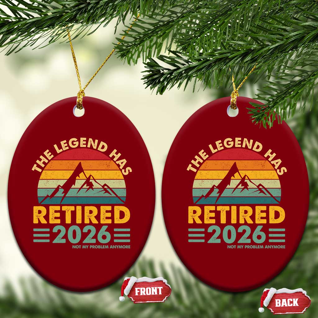 Retired 2026 Not My Problem Anymore Ceramic Ornament Vintage Retirement Gift