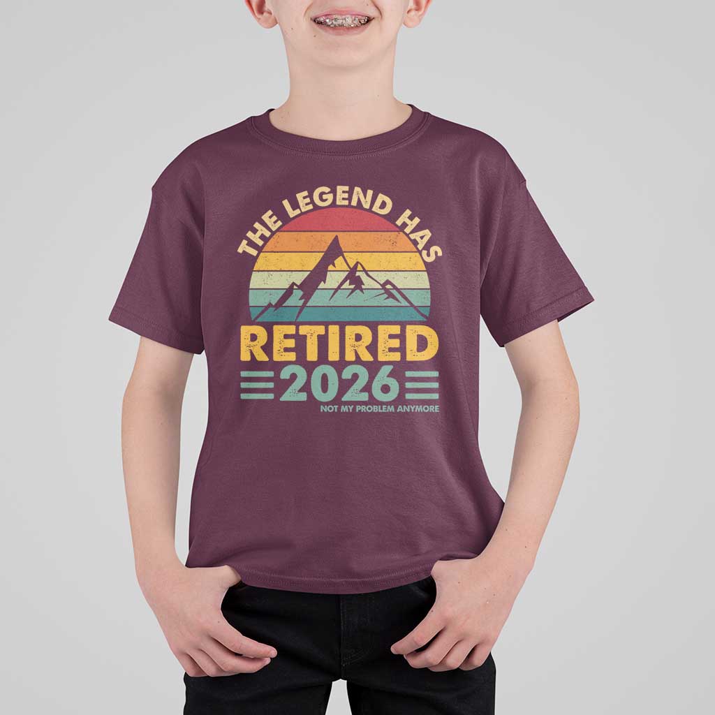 Retired 2026 Not My Problem Anymore T Shirt For Kid Vintage Retirement Gift
