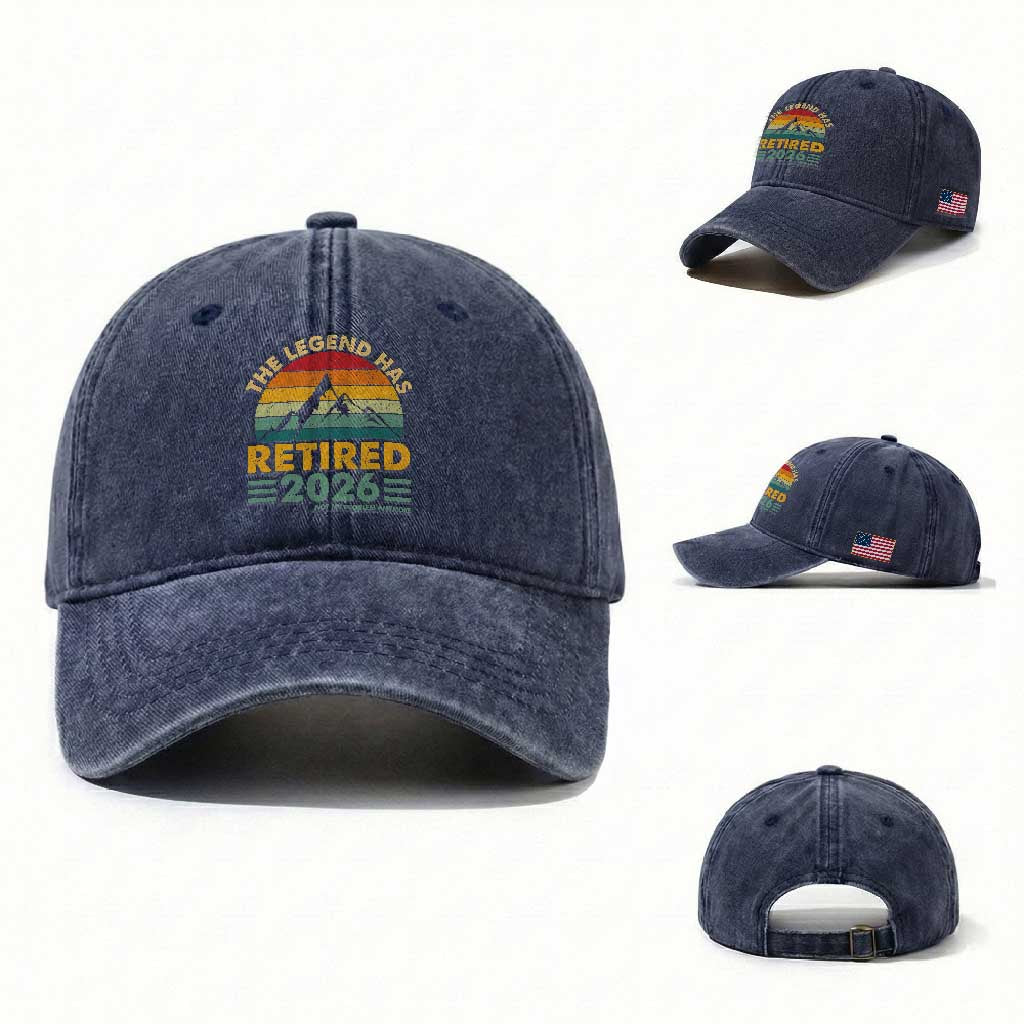 Retired 2026 Not My Problem Anymore Washed Cotton Baseball Cap Vintage Retirement Gift